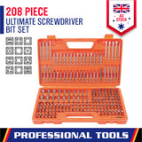 208-Piece Security Bit Set Screwdriver Key Hex Holder Tamper Proof Torx Adaptor - Front View