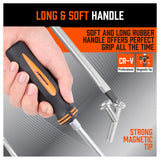 10Pcs Magnetic Screwdriver Set Phillips Slotted Magnetizer Non-Slip Handle Tool - Top-Down View