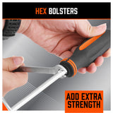 10Pcs Magnetic Screwdriver Set Phillips Slotted Magnetizer Non-Slip Handle Tool - Rear View