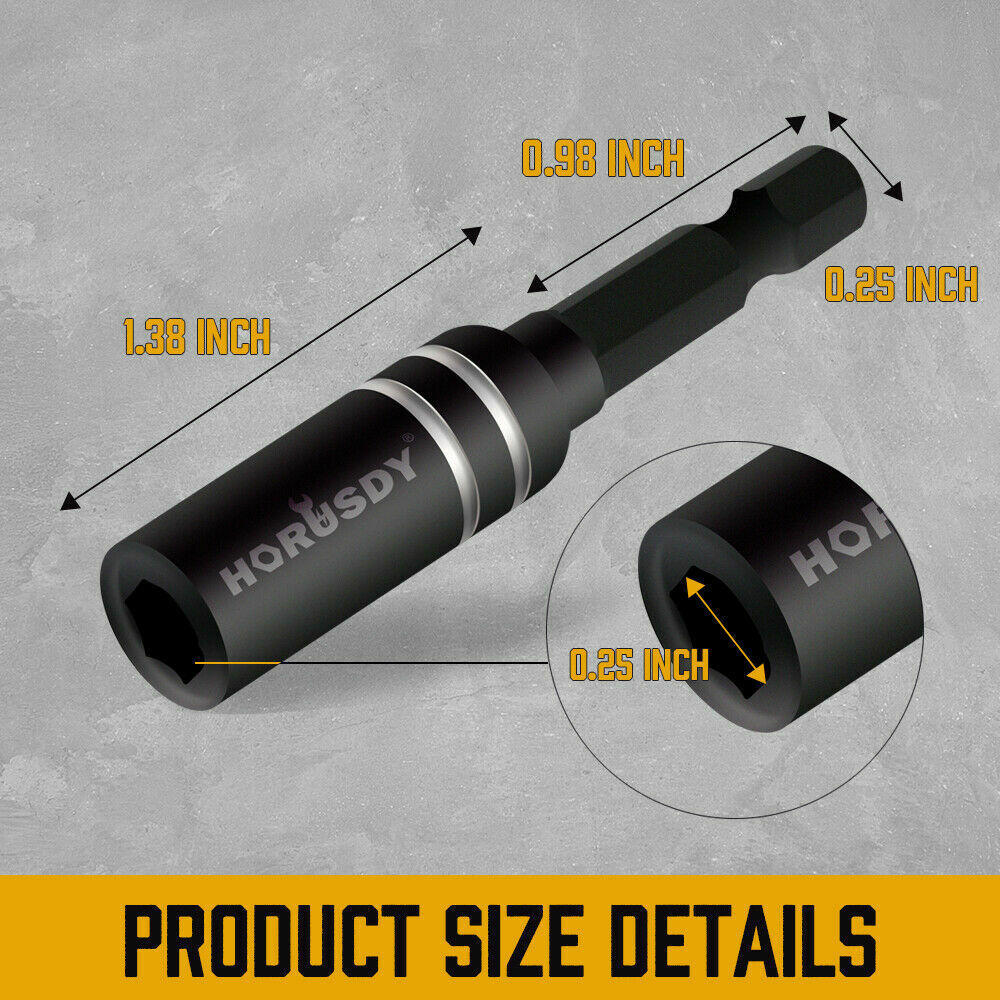 10Pc Magnetic Extension Socket Drill Bit Holder 1/4 Hex Screwdriver Nut Driver