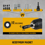 10Pc Magnetic Extension Socket Drill Bit Holder 1/4 Hex Screwdriver Nut Driver