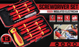 SEDY 13Pcs 1000V Magnetic Insulated Electrician Screwdriver Set VDE Certified - Side View
