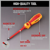 SEDY 13Pcs 1000V Magnetic Insulated Electrician Screwdriver Set VDE Certified - Rear View