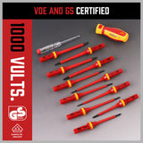 SEDY 13Pcs 1000V Magnetic Insulated Electrician Screwdriver Set VDE Certified - Close-Up Angle