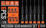 6Pc Precision Screwdriver Set Phillips Slotted Electronic PC Repair Small Driver - Front View