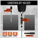 34Pc Impact Screwdriver Bit Set Nut Driver Magnetic Drill Holder Quick Release - Low Angle