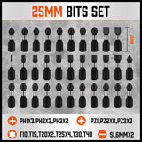 42Pc Impact Screwdriver Bit Set Magnetic Drill Holder Socket Drilling Adapter - Top-Down View