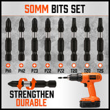 42Pc Impact Screwdriver Bit Set Magnetic Drill Holder Socket Drilling Adapter - 45-Degree Angle