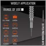33 PC PRECISION SCREWDRIVER SET BITS PHILIP FLAT SLOTTED TORX HEX ELECTRONIC FIX - Side View