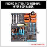 43Pc Bins Wall Mounted Parts Storage Rack Tools Holder Organiser 2 Peg Borads - 45-Degree Angle