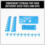 43Pc Bins Wall Mounted Parts Storage Rack Tools Holder Organiser 2 Peg Borads - Extra Image