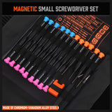 24-Piece Magnetic Precision Screwdriver Set - Small Screwdrivers for Eyeglasses, Phones, Watches Electronics Repair - Side View