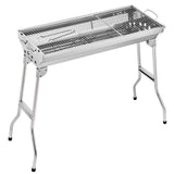 BBQ Grill Steel Roast Camping Picnic Charcoal Portable Foldable Barbecue Outdoor - Side View