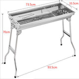 BBQ Grill Steel Roast Camping Picnic Charcoal Portable Foldable Barbecue Outdoor - Top-Down View
