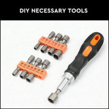 58Pc Ratchet Screwdriver Bits Set Nut Driver Setter Hex Torx Key Phillips Slot