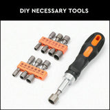 58Pc Ratchet Screwdriver Bits Set Nut Driver Setter Hex Torx Key Phillips Slot - Rear View