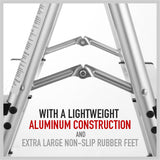 2-Step Portable Folding Ladder, Aluminum Frame Lightweight Home Ladder with Anti Slip Design, 150KG Capacity - Top-Down View