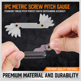 40Pc Tap And Die Set Metric Szie Screw Screwdriver Thread Drill W/t Pitch Gauge - Rear View