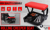 HORUSDY Rolling Creeper Seat Workshop Mechanic Stool Garage Repair Storage Tray - Front View