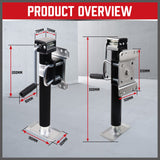 Trailer Caravan Canopy Jack Leg Stand Heavy Duty 2267KG/5000lbs Side Handle - Side View