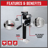 Trailer Caravan Canopy Jack Leg Stand Heavy Duty 2267KG/5000lbs Side Handle - Close-Up Angle