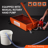 HORUSDY 76L Low Profile Waste Oil Drainer Mobile Workshop Pump Vehicle 4WD Truck - 45-Degree Angle