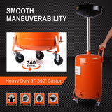 HORUSDY 80L Mobile Waste Oil Drainer Telescopic Workshop Fluid Collection Tank - Top-Down View