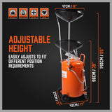 HORUSDY 80L Waste Oil Drainer Pneumatic Fluid Collection Workshop with Extractor - Side View