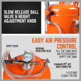 HORUSDY 80L Waste Oil Drainer Pneumatic Fluid Collection Workshop with Extractor - Low Angle