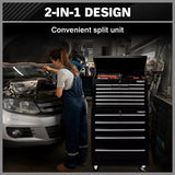 Black15 Drawer Tool Box Trolley Cabinet Storage Cart Garage Toolbox Organiser - Extra Image