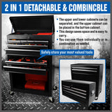 7 Drawer Tool Box Chest Cabinet Trolley Toolbox Garage Storage Lockable Blue - Top-Down View