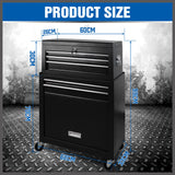 7 Drawer Tool Box Chest Cabinet Trolley Toolbox Garage Storage Lockable Blue - 45-Degree Angle