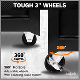 Black Tool Box 7 Drawer Chest Cabinet Trolley Toolbox Garage Storage Lockable Brake - Extra Image
