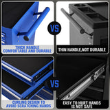 7-Drawer Drawer Tool Box Trolley Cabinet - Blue or Black Heavy Duty Tool Chest Garage Storage Cart Organizer - Close-Up Angle