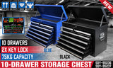 HORUSDY 10-Drawer Tool Box Chest Toolbox Lockable Drawer Cabinet Garage Storage - Front View