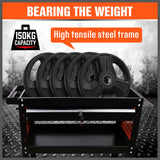 3-Tier Drawer Tool Storage Trolley Workshop Cart Steel Chest w/t Pegboard Hooks - 45-Degree Angle