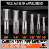 HORUSDY 6Pc NPT Pipe Tap Set Thread Tap Screw Tool 1/8