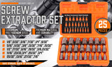 25Pc Screw Extractor Set Multi-Spline Easy Out Broken Bolt Remover Tool Hex Head - Front View
