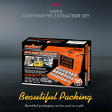 25Pc Screw Extractor Set Multi-Spline Easy Out Broken Bolt Remover Tool Hex Head - Low Angle