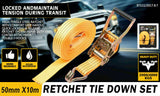 50mm x 10M Tie Down Strap Heavy Duty Ratchet Straps Trailer Boat 2000KG Loading - Front View