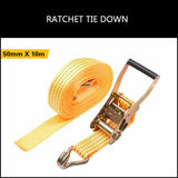 50mm x 10M Tie Down Strap Heavy Duty Ratchet Straps Trailer Boat 2000KG Loading - Side View