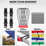 SEDY 60Pcs Bungee Cords Set Heavy Duty Tie Down Straps Camping Moving w/ Hooks - Top-Down View