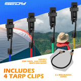 SEDY 60Pcs Bungee Cords Set Heavy Duty Tie Down Straps Camping Moving w/ Hooks - Close-Up Angle