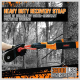 Heavy Duty 9.1M Recovery Tow Straps Snatch Kit - 32,000 LBS Break Strength with D-Ring Shackles for Off-Roading Recovery and Hauling - Close-Up Angle