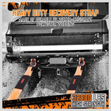 Heavy Duty 9.1M Recovery Tow Straps Snatch Kit - 32,000 LBS Break Strength with D-Ring Shackles for Off-Roading Recovery and Hauling - Low Angle