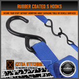 10Pcs Ratchet Tie Down Straps 997KG 4.5M Trucks Trailer Strap ?Stainless Steel - Side View
