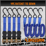 10Pcs Ratchet Tie Down Straps 997KG 4.5M Trucks Trailer Strap ?Stainless Steel - Top-Down View