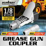 Grease Gun Coupler Quick Release & Lock 1/8‘’ NPT Rated 10,000 PSI Storage Case - Front View