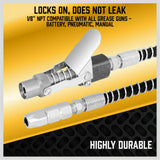 Grease Gun Coupler Quick Release & Lock 1/8‘’ NPT Rated 10,000 PSI Storage Case - Extra Image