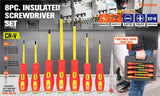 8Pc Insulated Screwdriver Set Magnetic Slotted Phillips Electricians With Case - Front View